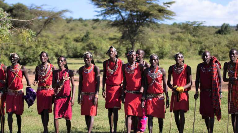 Maasai warriors in Masai Mara 