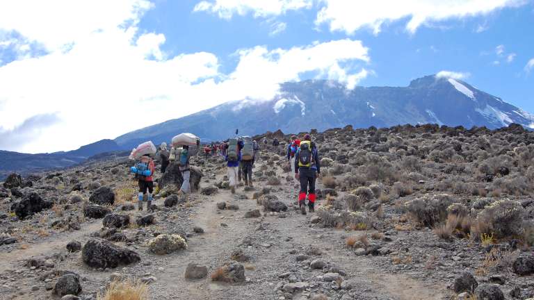 Climbing kilimanjaro on the machame route tanzania