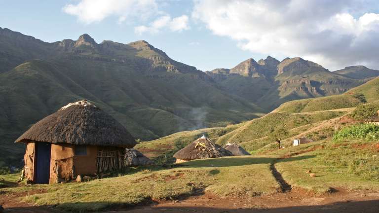 Traditional hut in Lesotho